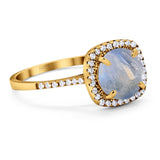 Art Deco Round Natural Stone Wedding Ring