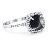 Art Deco Round Natural Stone Wedding Ring