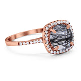 Art Deco Round Natural Stone Wedding Ring