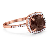 Art Deco Round Natural Stone Wedding Ring