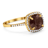 Art Deco Round Natural Stone Wedding Ring