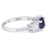 Three Stone Round Natural Stone Ring