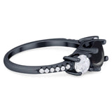 Three Stone Round Natural Stone Ring