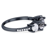 Three Stone Round Natural Stone Ring