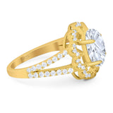 Art Deco Oval Natural Stone Flower Ring