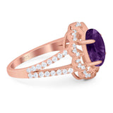 Art Deco Oval Natural Stone Flower Ring