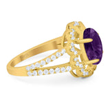 Art Deco Oval Natural Stone Flower Ring