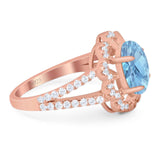 Art Deco Oval Natural Stone Flower Ring