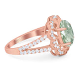 Art Deco Oval Natural Stone Flower Ring