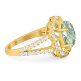 Art Deco Oval Natural Stone Flower Ring