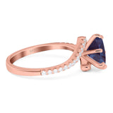 Art Deco Round Natural Stone Twisted Ring