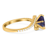 Art Deco Round Natural Stone Twisted Ring