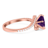 Art Deco Round Natural Stone Twisted Ring