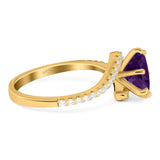 Art Deco Round Natural Stone Twisted Ring