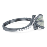 Art Deco Round Natural Stone Twisted Ring