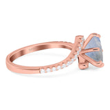 Art Deco Round Natural Stone Twisted Ring