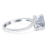 Art Deco Round Natural Stone Twisted Ring