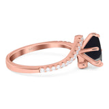 Art Deco Round Natural Stone Twisted Ring