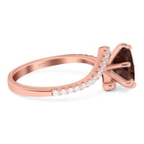 Art Deco Round Natural Stone Twisted Ring