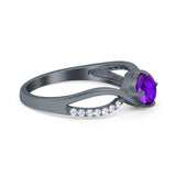  Oval Natural Stone Infinity Twisted Ring