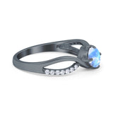  Oval Natural Stone Infinity Twisted Ring