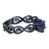 Round Natural Stone Solitaire Ring