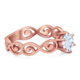 Round Natural Stone Solitaire Ring