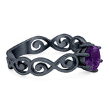 Round Natural Stone Solitaire Ring