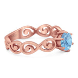 Round Natural Stone Solitaire Ring