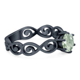 Round Natural Stone Solitaire Ring