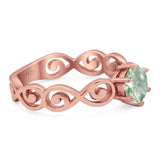 Round Natural Stone Solitaire Ring