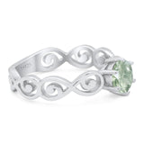 Round Natural Stone Solitaire Ring