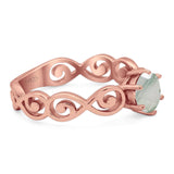 Round Natural Stone Solitaire Ring