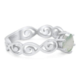 Round Natural Stone Solitaire Ring