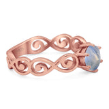 Round Natural Stone Solitaire Ring