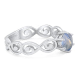 Round Natural Stone Solitaire Ring