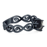 Round Natural Stone Solitaire Ring