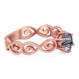 Round Natural Stone Solitaire Ring