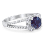 Art Deco Round Natural Stone Floral Ring