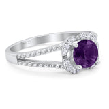 Art Deco Round Natural Stone Floral Ring