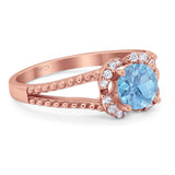 Art Deco Round Natural Stone Floral Ring