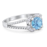 Art Deco Round Natural Stone Floral Ring