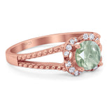 Art Deco Round Natural Stone Floral Ring