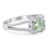 Art Deco Round Natural Stone Floral Ring