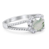 Art Deco Round Natural Stone Floral Ring