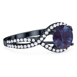 Round Natural Stone Twisted Ring