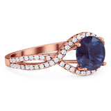 Round Natural Stone Twisted Ring