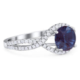 Round Natural Stone Twisted Ring