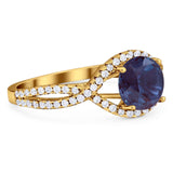 Round Natural Stone Twisted Ring