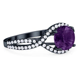 Round Natural Stone Twisted Ring